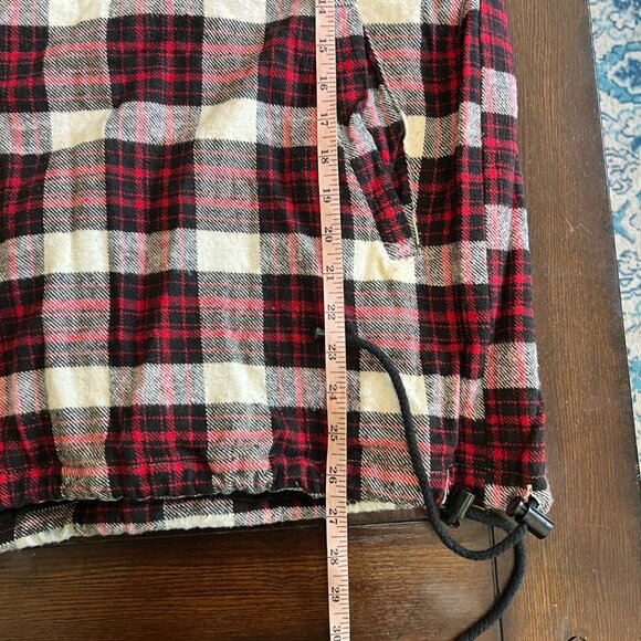 Vintage Casual Corner Plaid Hooded Quarter Zip Pullover Jacket Shacket Flannel L - Picture 9 of 9